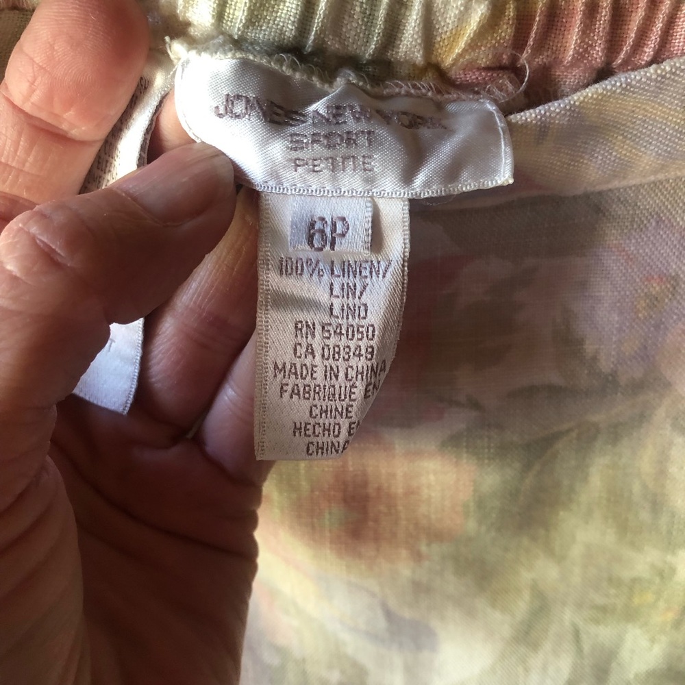 Jones New York Sport Floral Linen Skirt Sz 6P - Picture 7 of 8